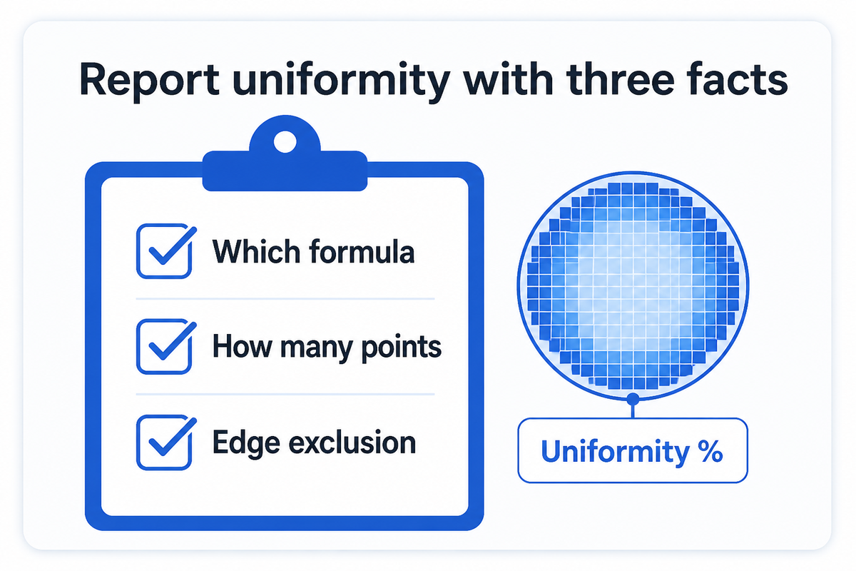 Checklist for reporting uniformity: which formula, how many points, edge exclusion