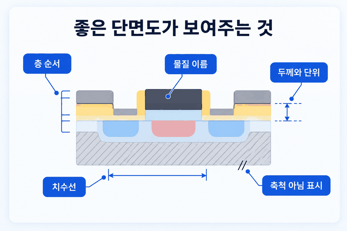 반도체 공정 단면도 — 한눈에 읽히는 소자 단면도 그리는 법